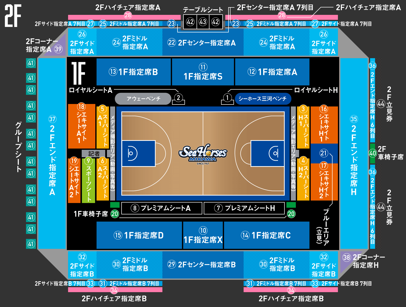 ウィングアリーナ刈谷・座席図